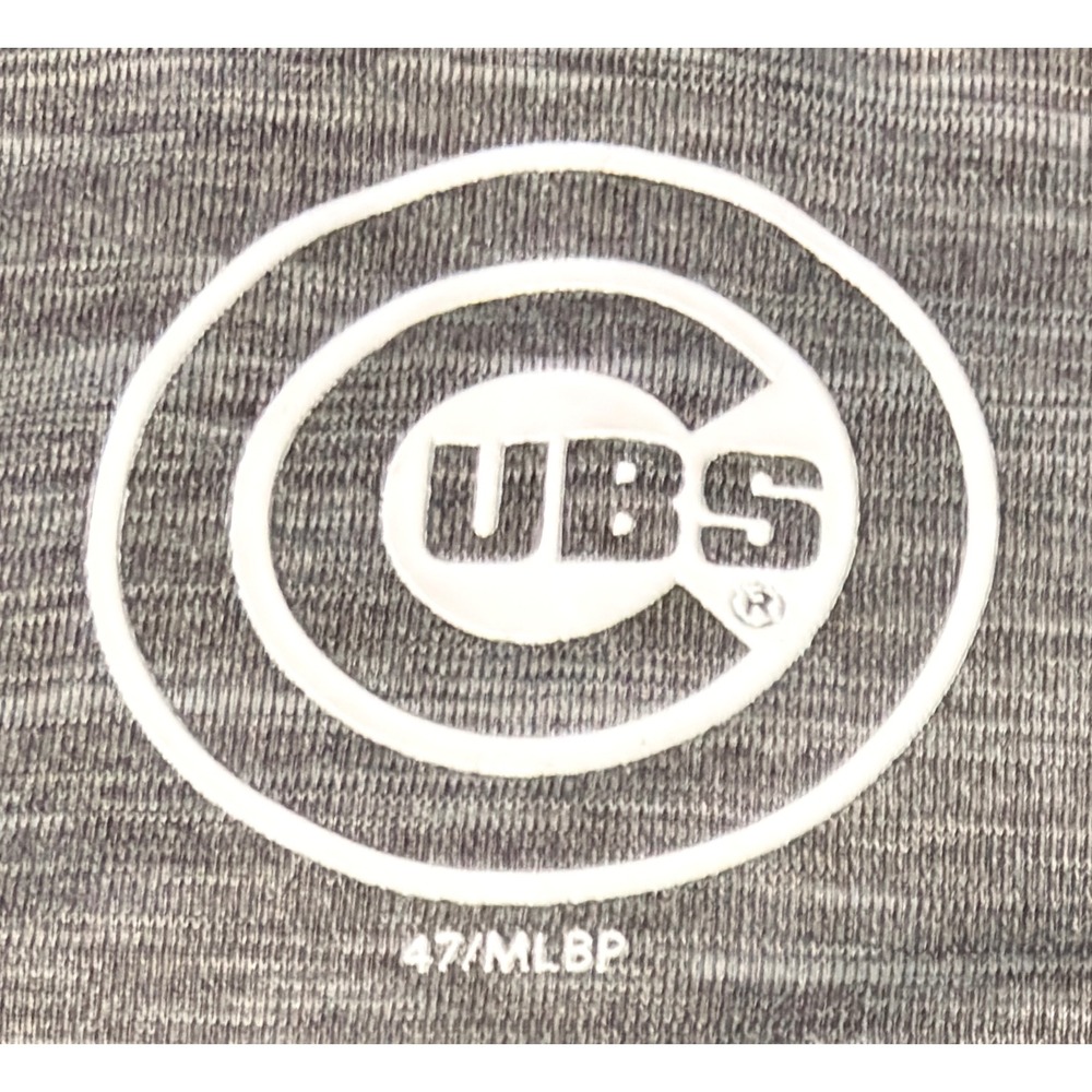 Mens 47 Brand Chicago Cubs Quarter Zip Long Sleeve Pullover Thumb holes Gray XXL